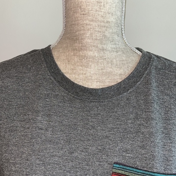 Beautiful Giant Aztec Knit
Geomtric Pocket Mens
Large Short Sleeve Gray T - Picture 3 of 8